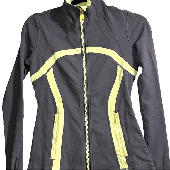 LULULEMON define running jacket grey and yellow size 4 workout - Picture 2 of 5